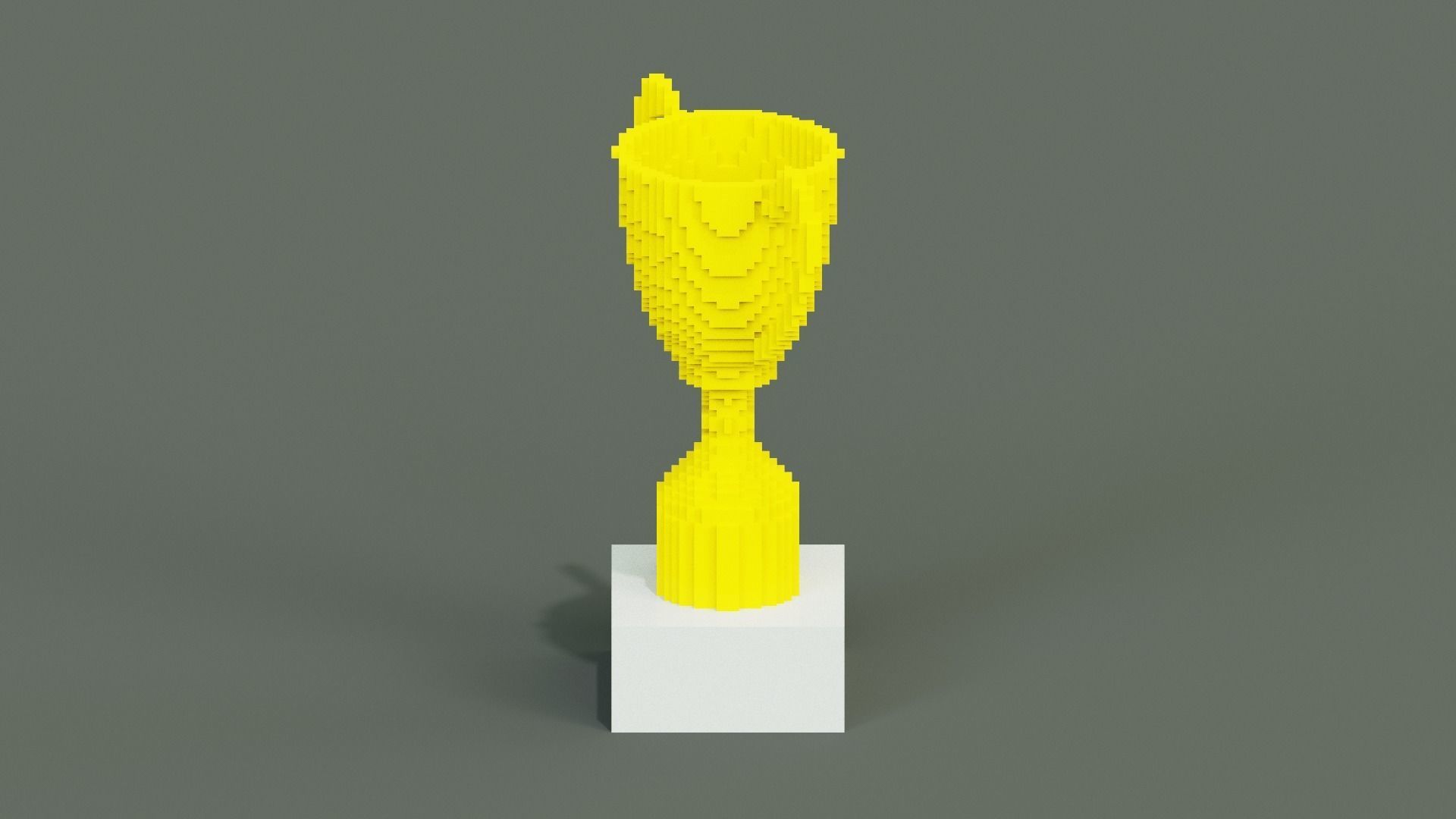 Voxel Trophy Low-poly 3D model_9
