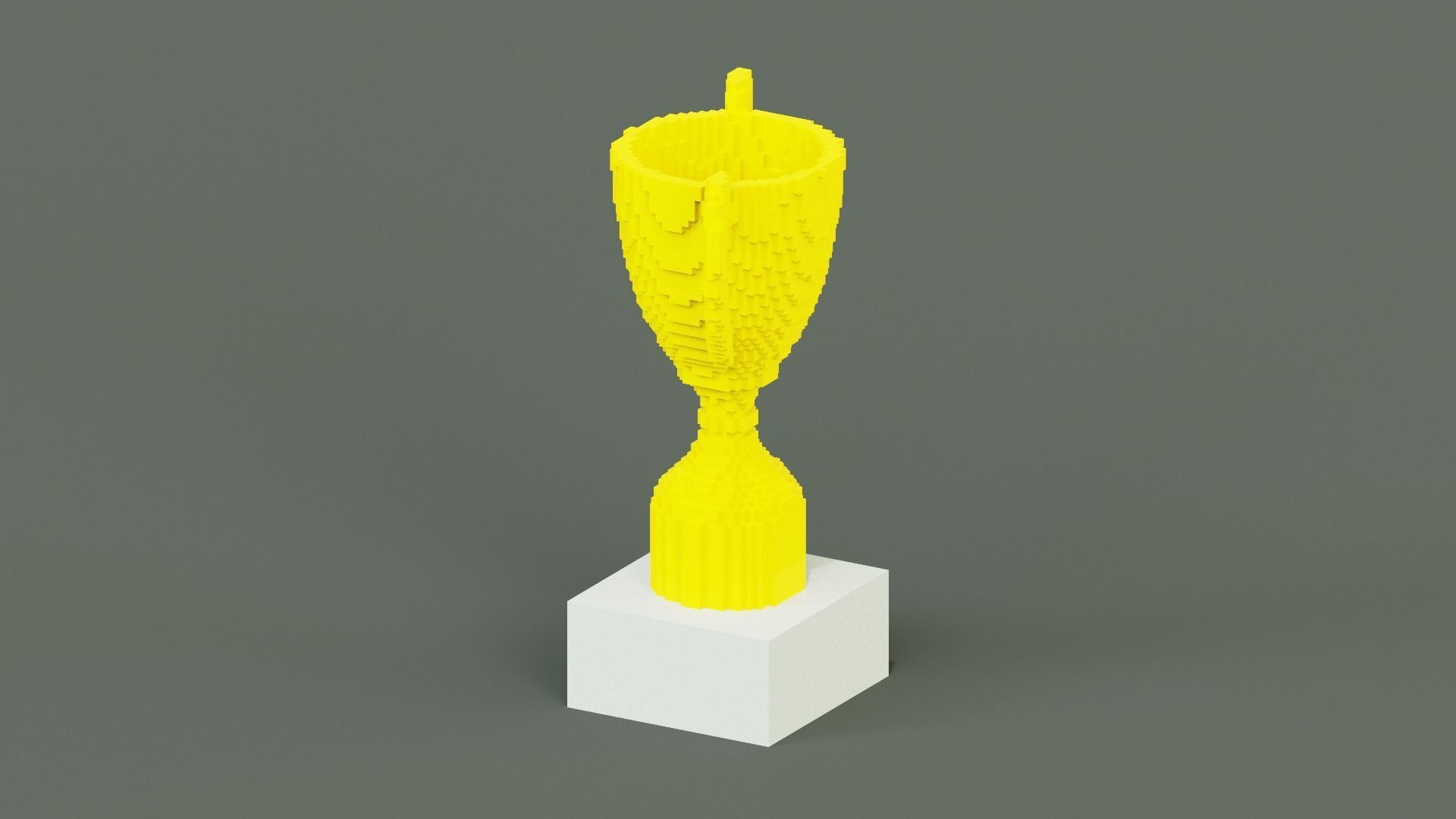 Voxel Trophy Low-poly 3D model_13