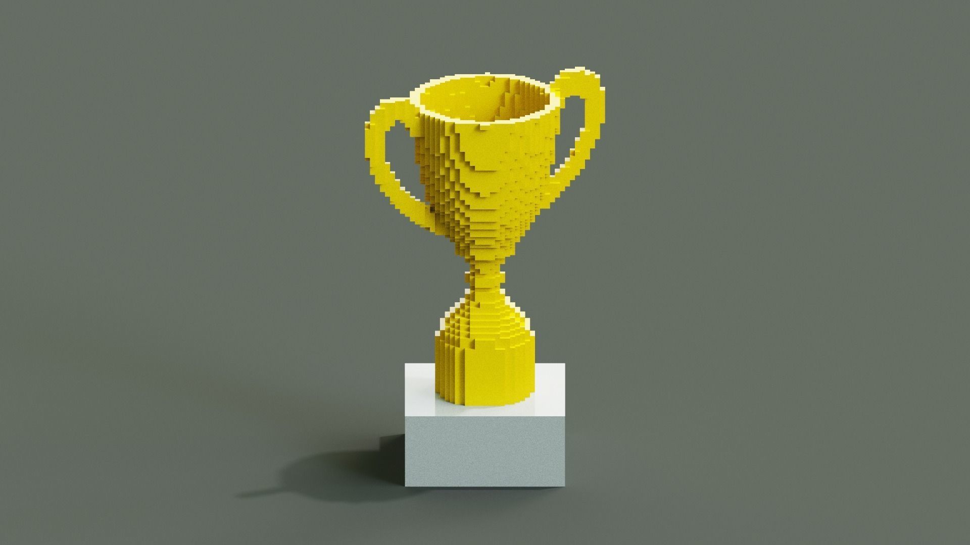 Voxel Trophy Low-poly 3D model_6