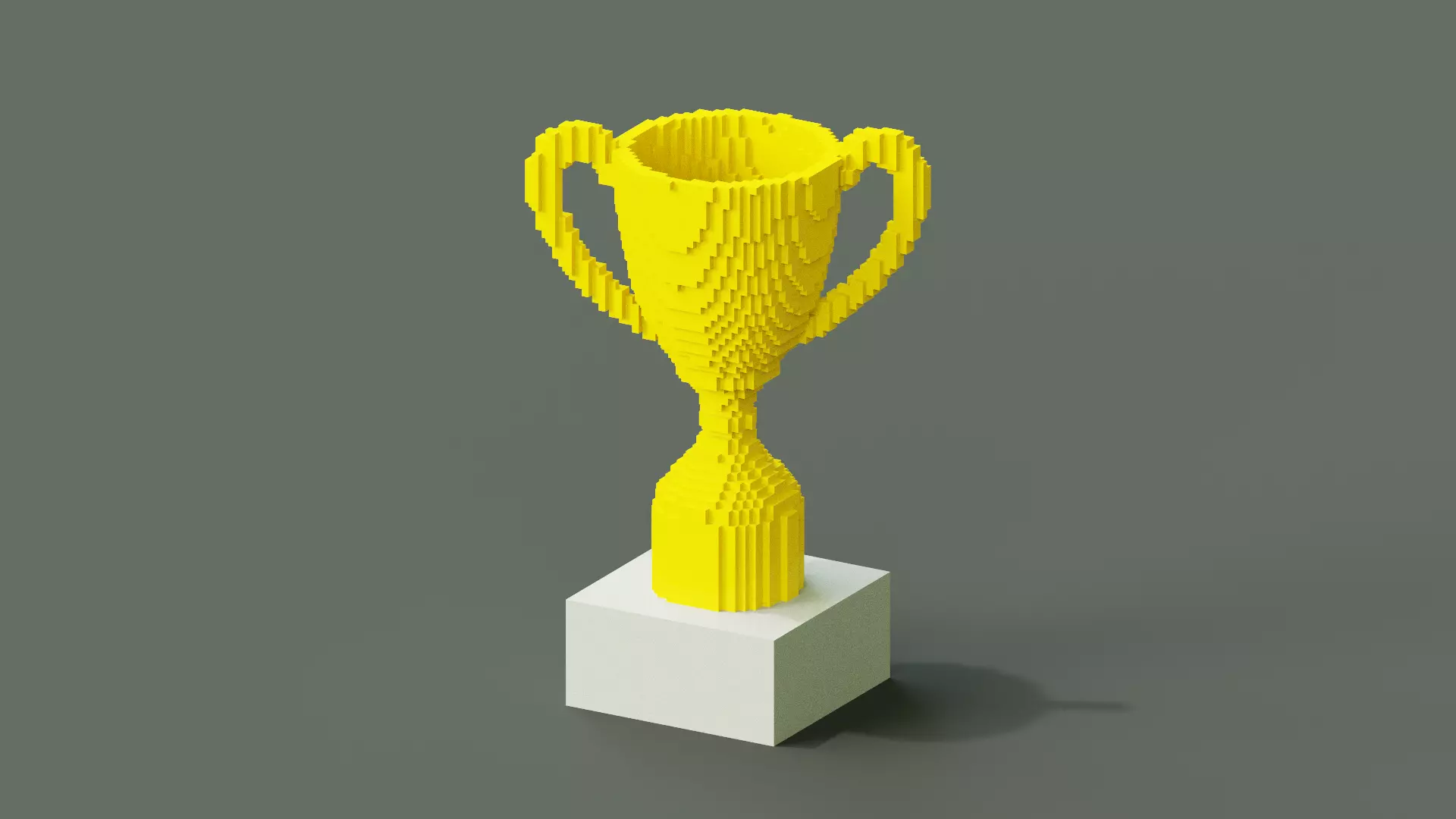 Voxel Trophy Low-poly 3D model_0