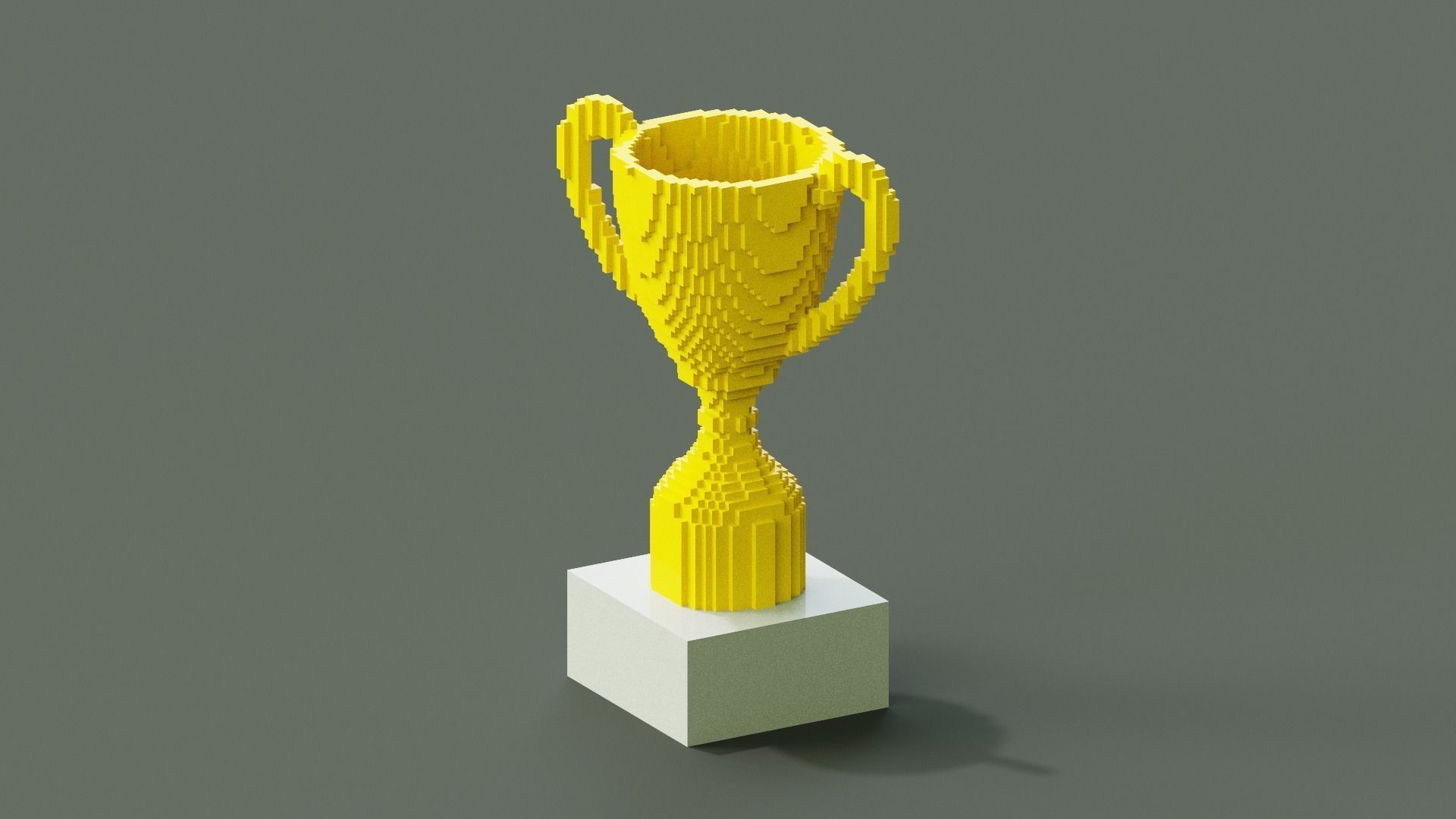 Voxel Trophy Low-poly 3D model_1