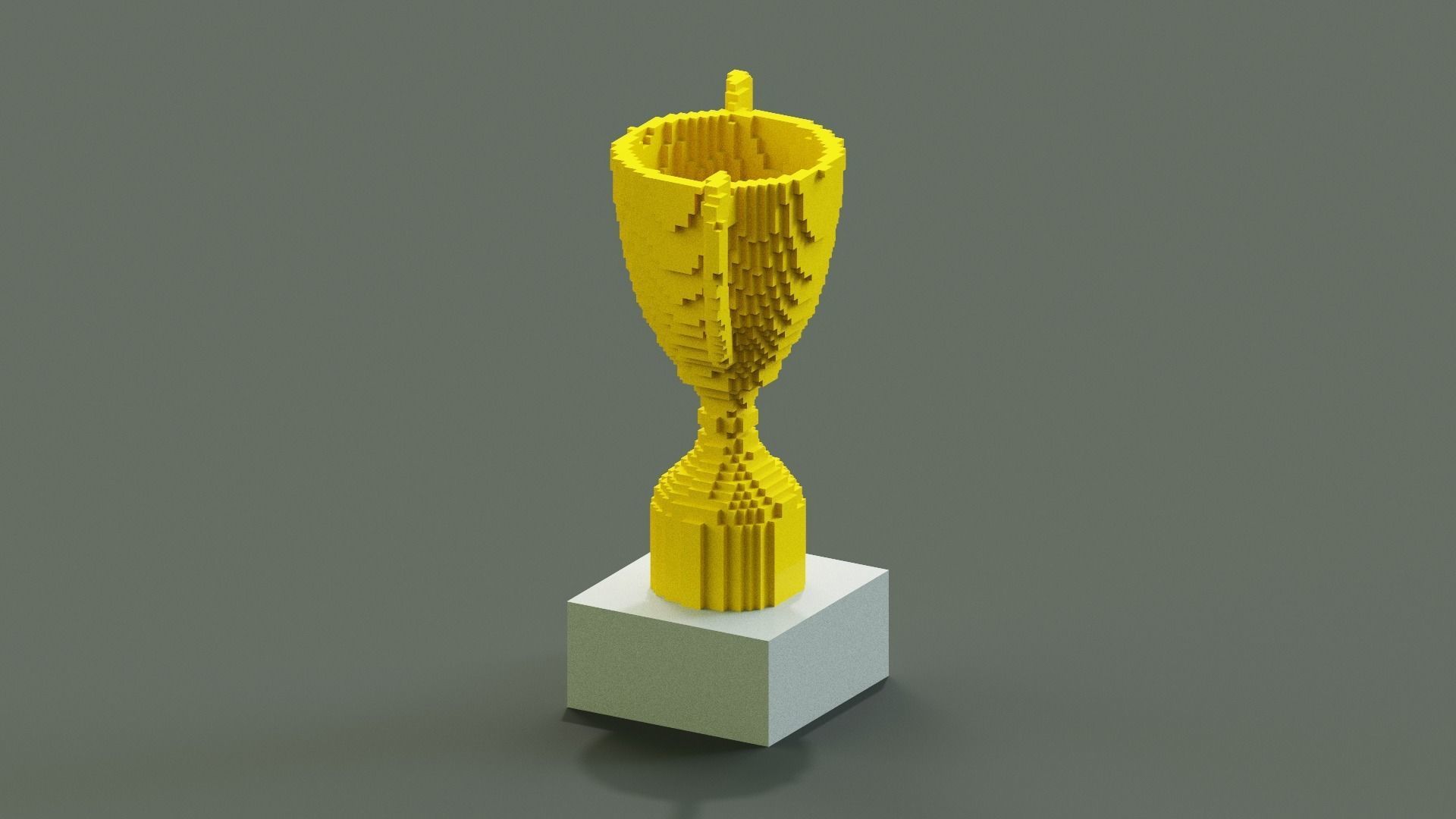 Voxel Trophy Low-poly 3D model_3