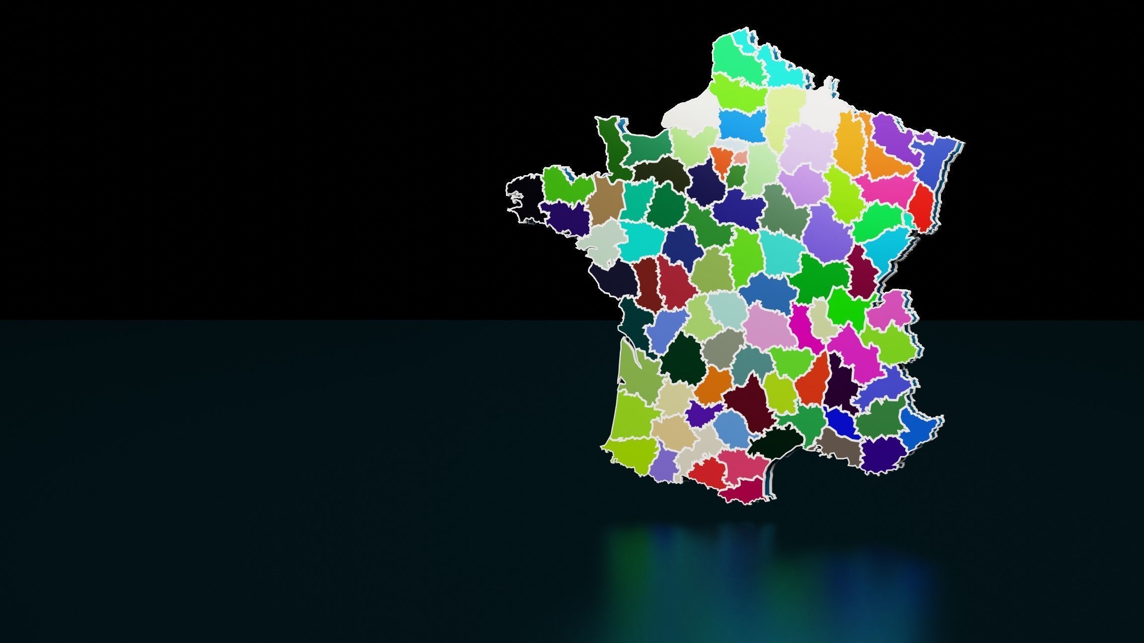 FRANCE POLITICAL MAP LAYOUT Low-poly 3D model_22