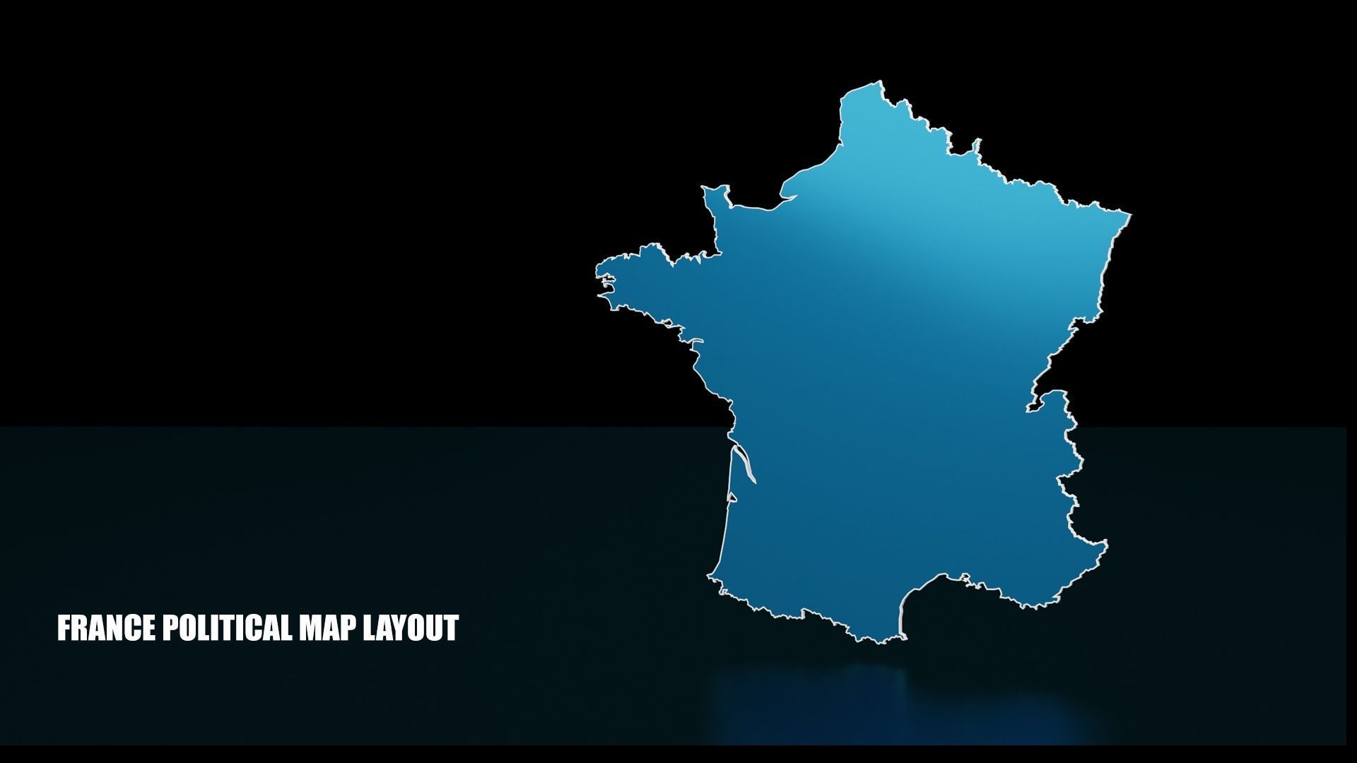 FRANCE POLITICAL MAP LAYOUT Low-poly 3D model_1