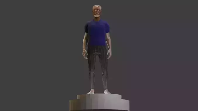 Homme Africain Low-poly 3D model