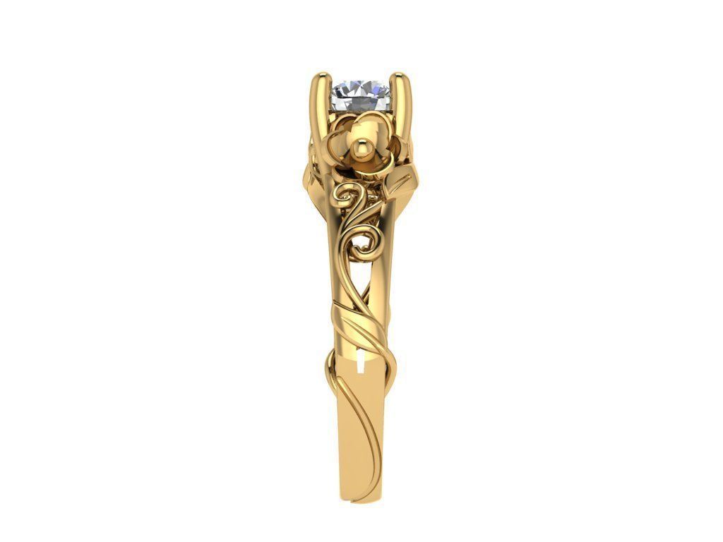 Ring219 celtic engagement ring gold 3D print model_3