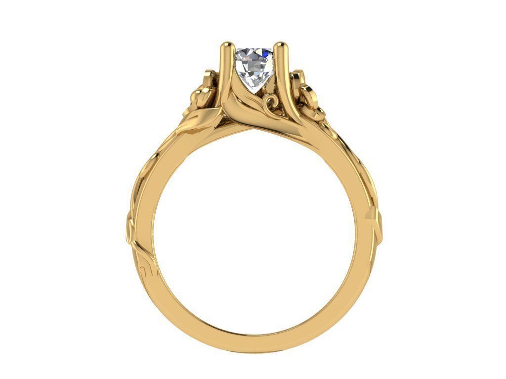 Ring219 celtic engagement ring gold 3D print model_2