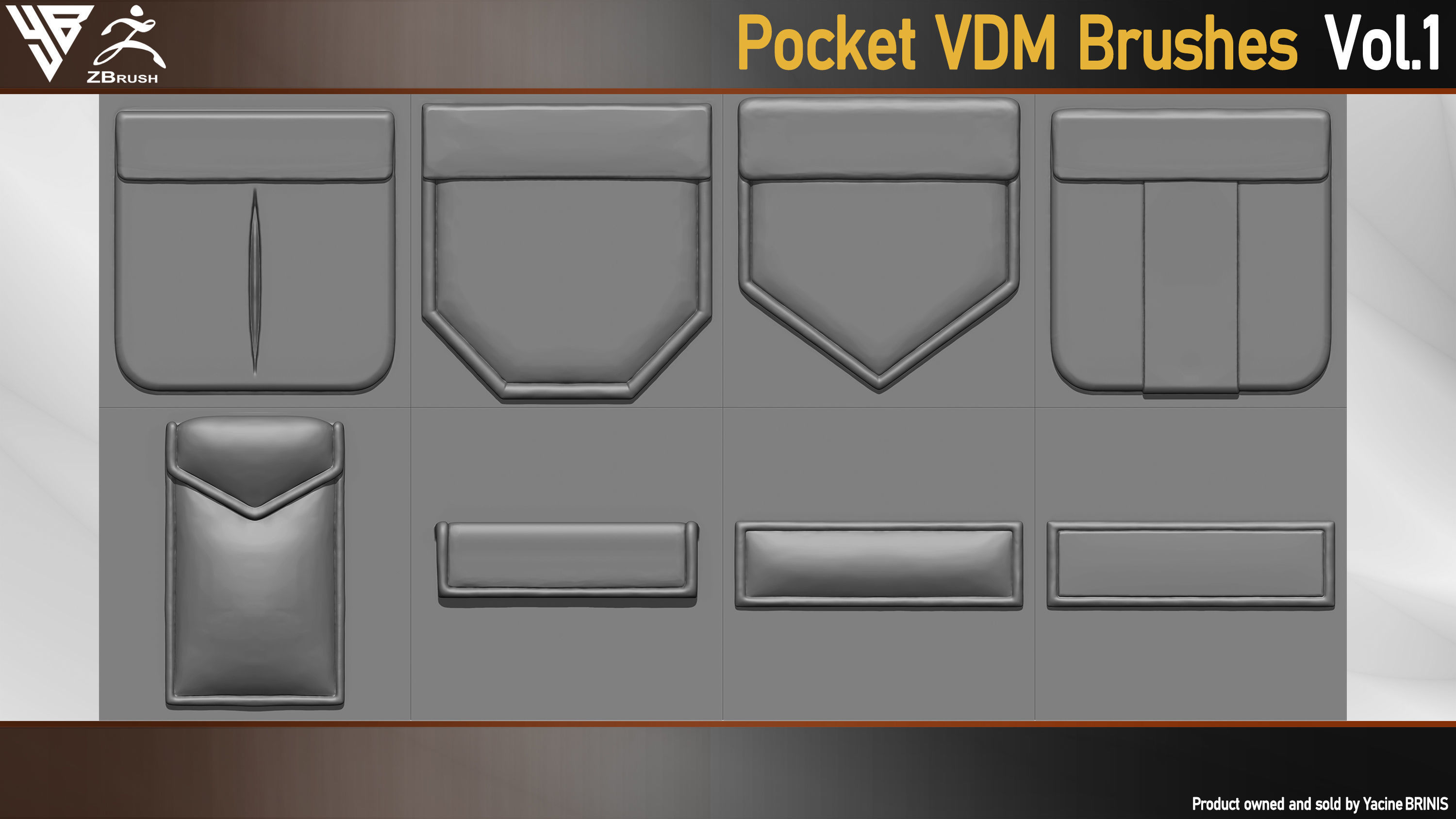 Pocket VDM Brushes for ZBrush Vol 01 Low-poly 3D model_7