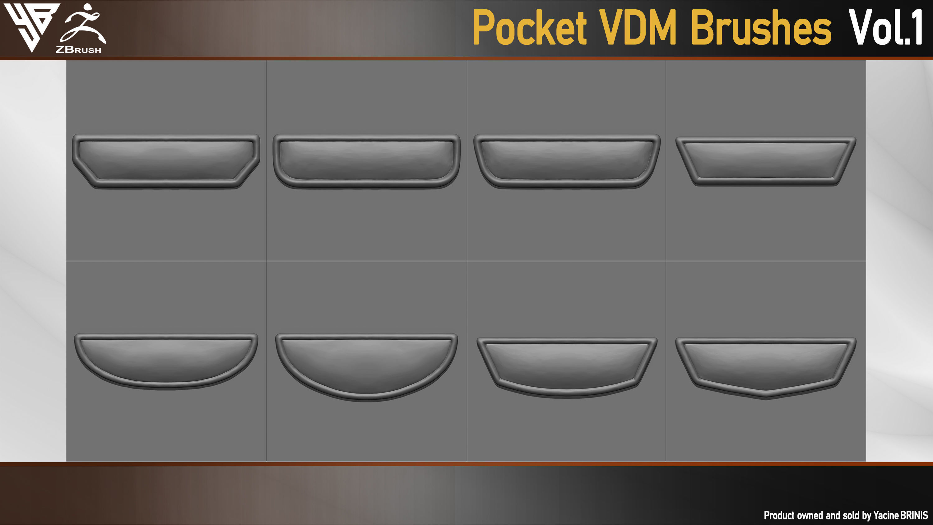 Pocket VDM Brushes for ZBrush Vol 01 Low-poly 3D model_8