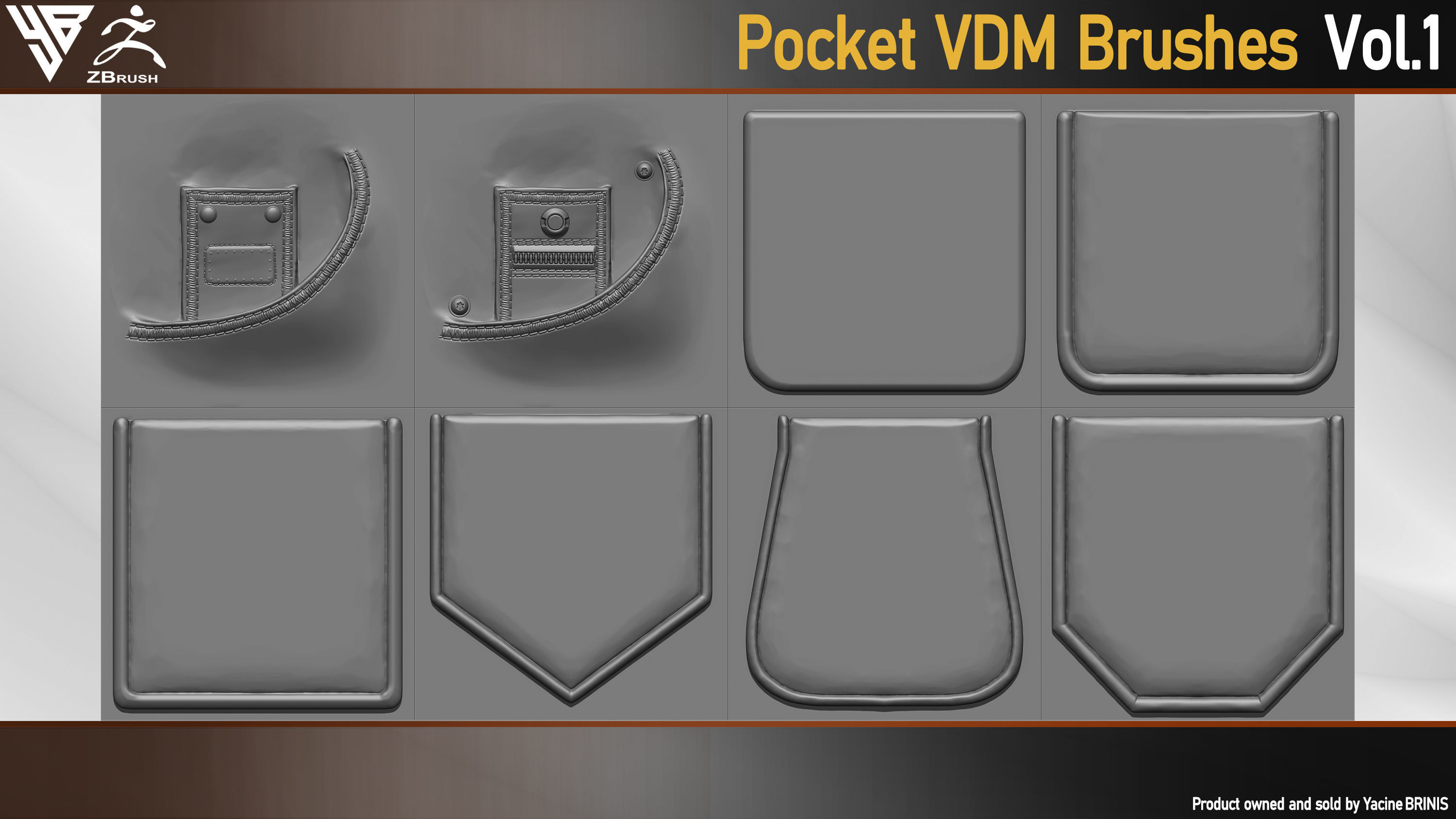 Pocket VDM Brushes for ZBrush Vol 01 Low-poly 3D model_6