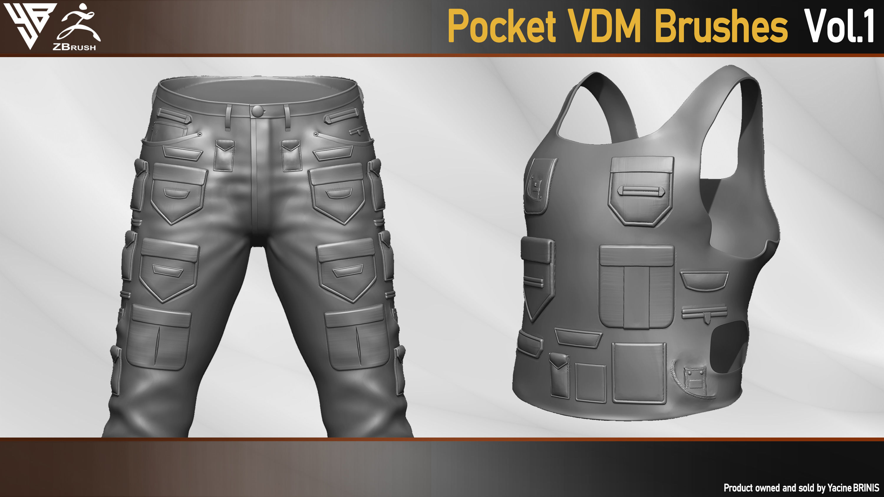 Pocket VDM Brushes for ZBrush Vol 01 Low-poly 3D model_4