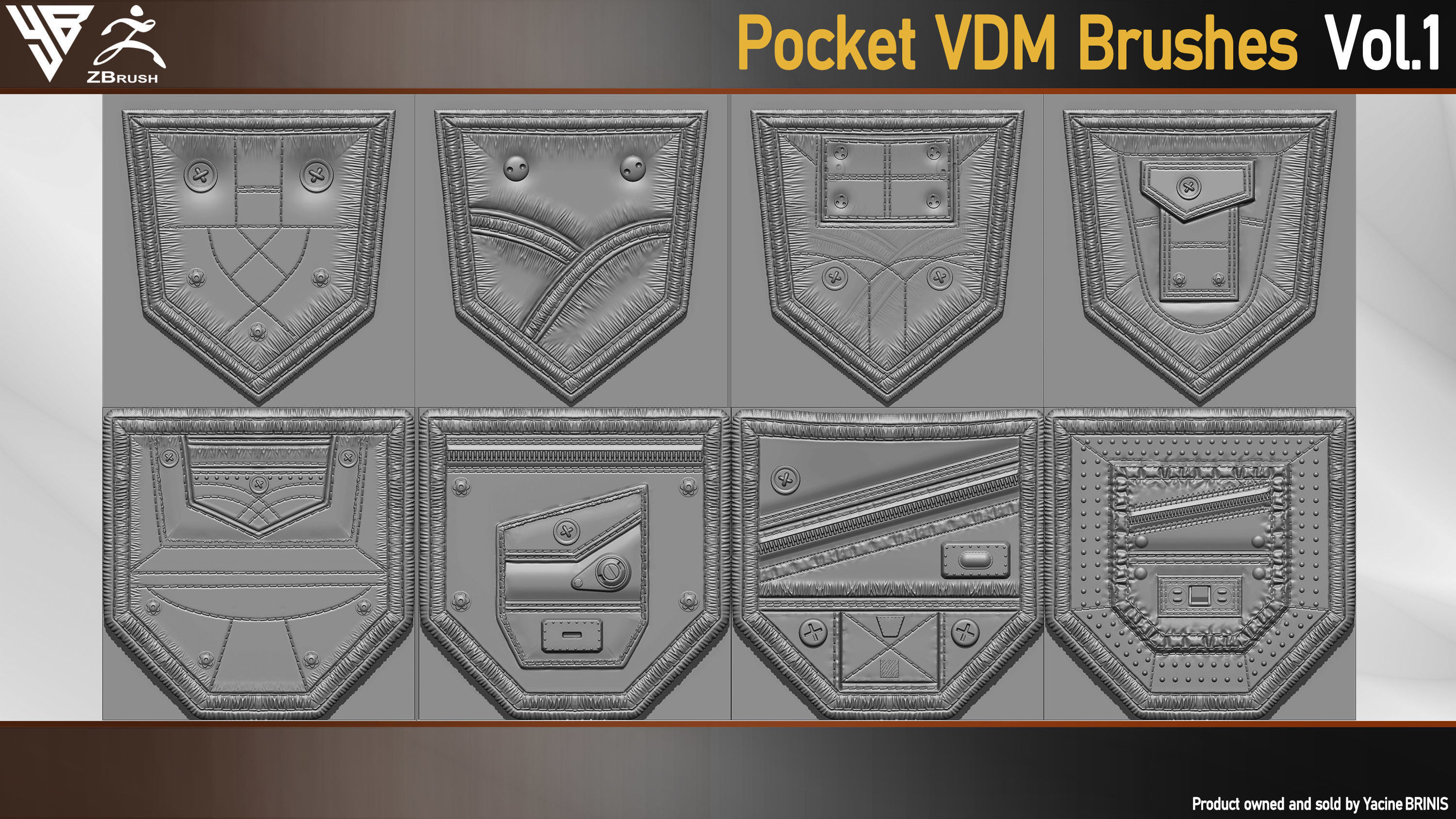 Pocket VDM Brushes for ZBrush Vol 01 Low-poly 3D model_5