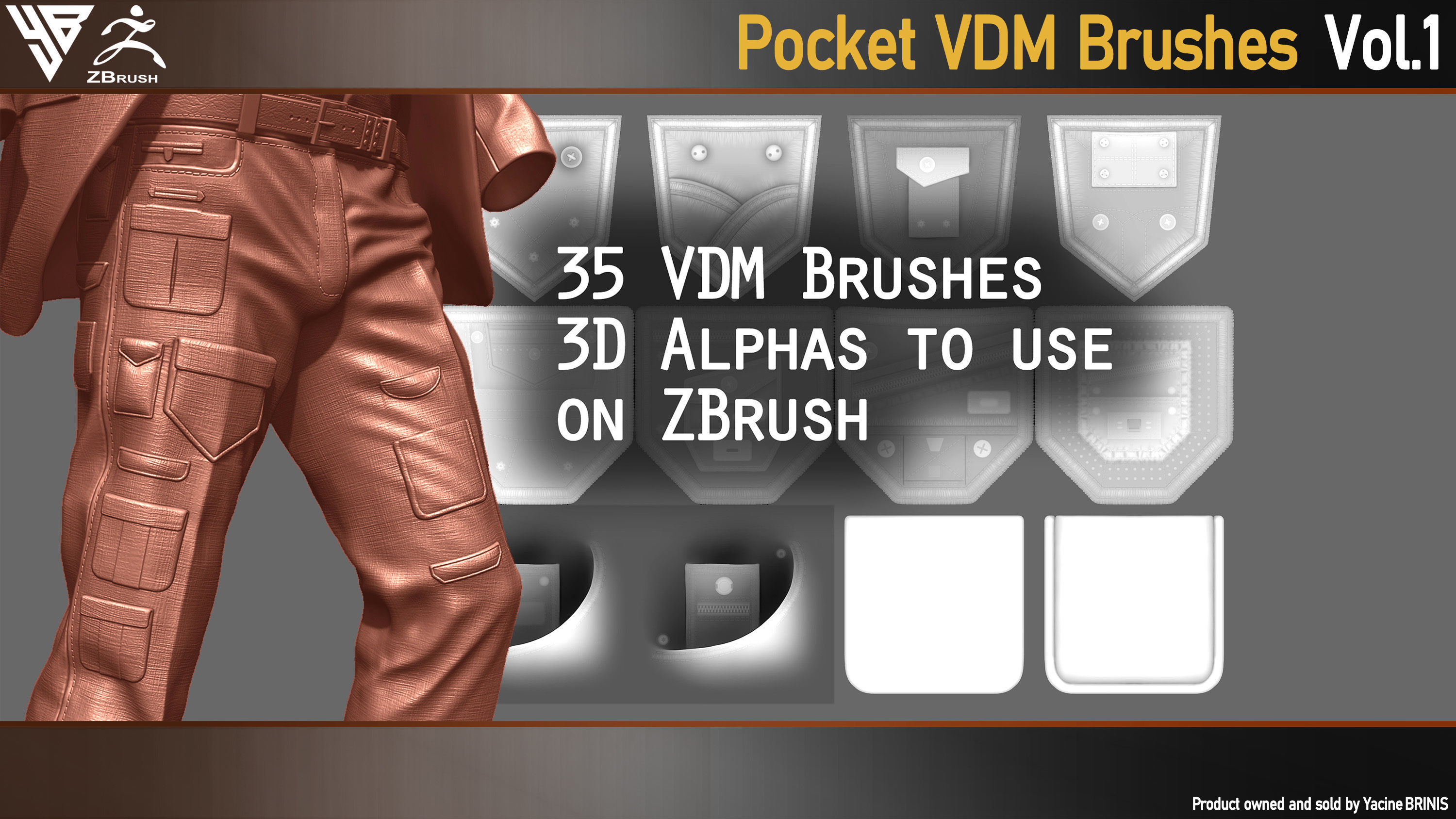 Pocket VDM Brushes for ZBrush Vol 01 Low-poly 3D model_3