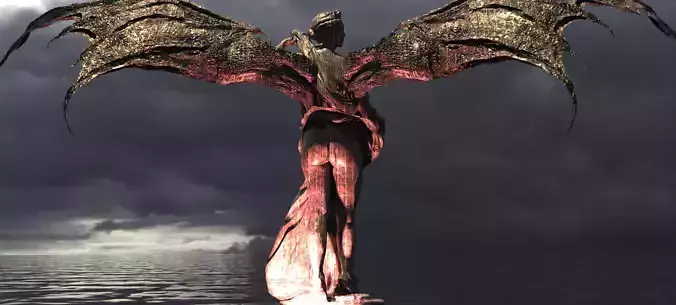 Aphrodite Dragon wings Dark 2 3D model