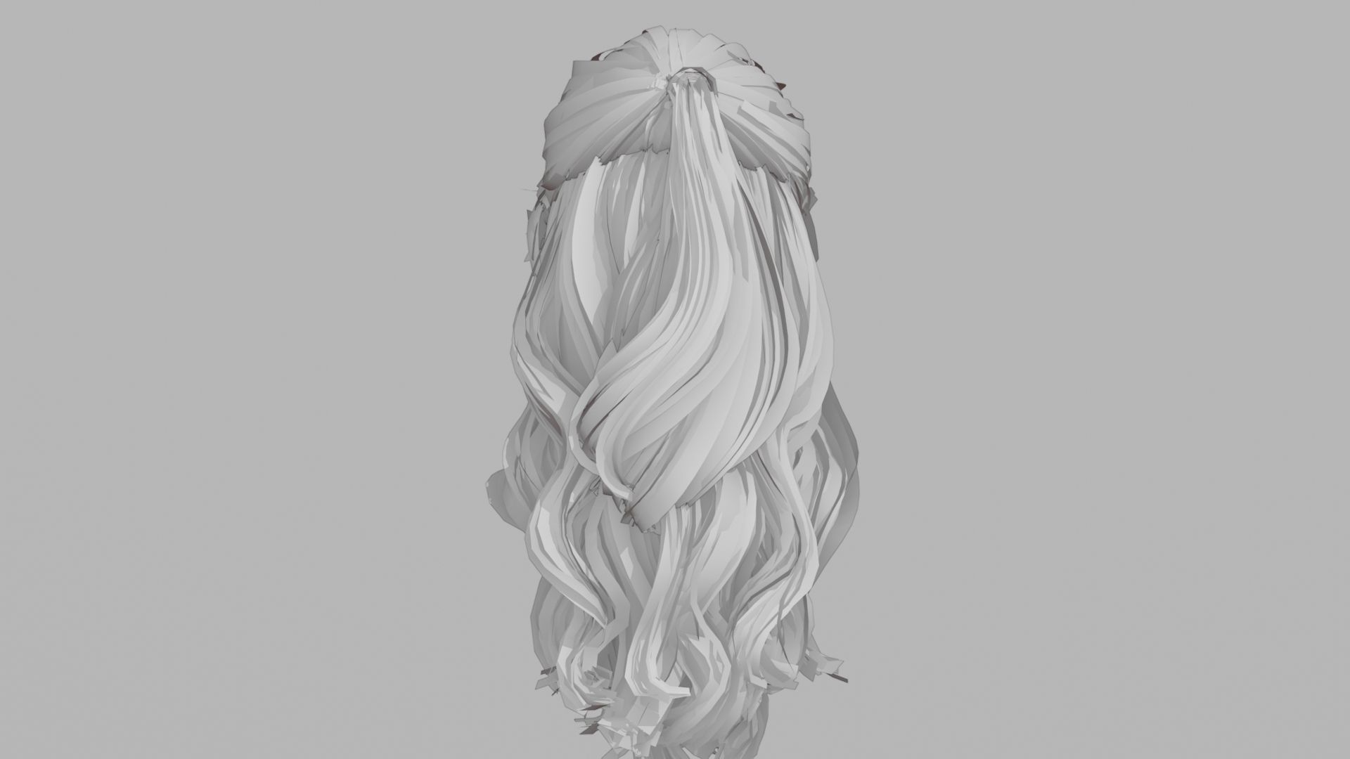 Realistic Female Hair 3D model_8