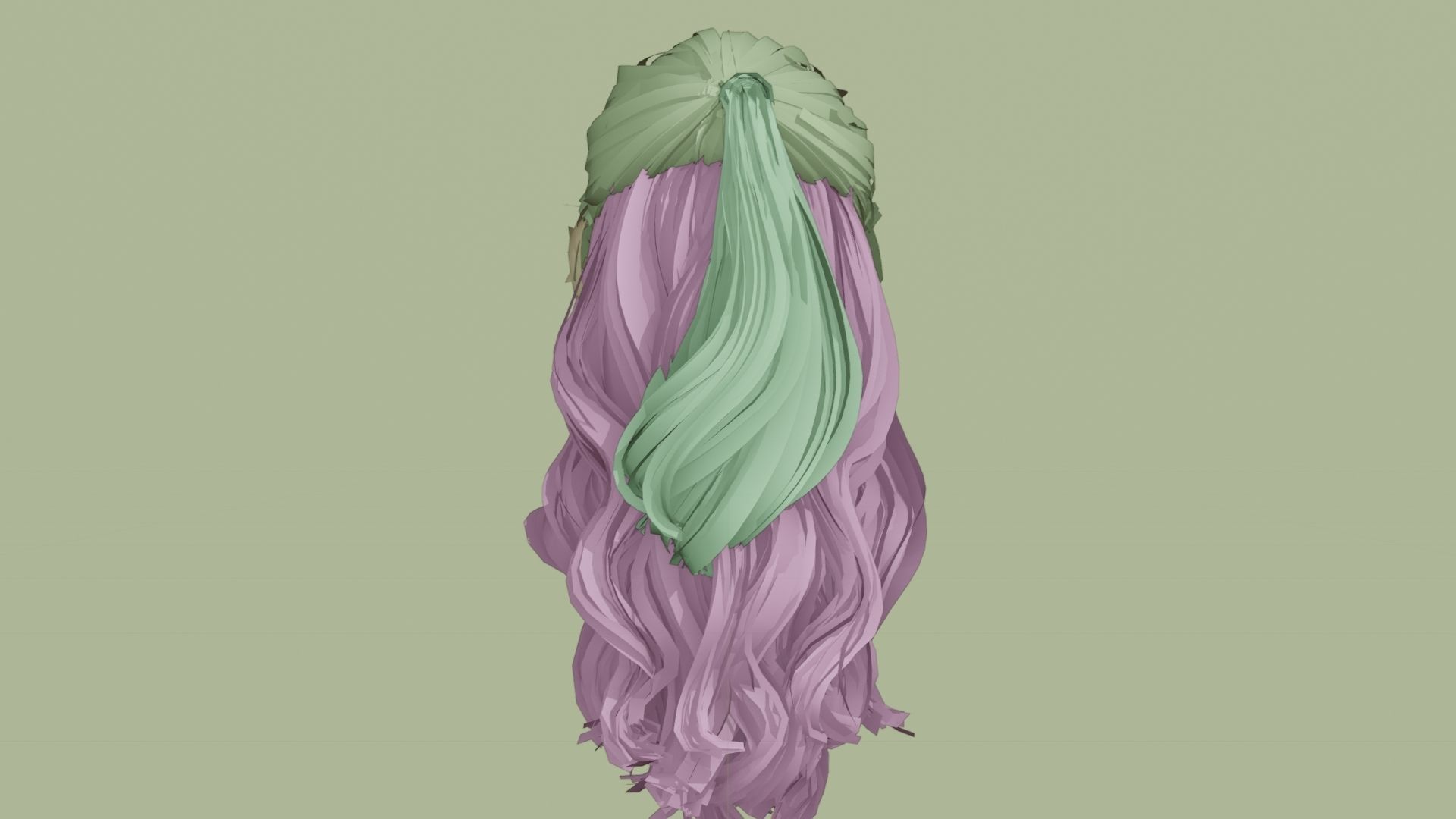 Realistic Female Hair 3D model_16