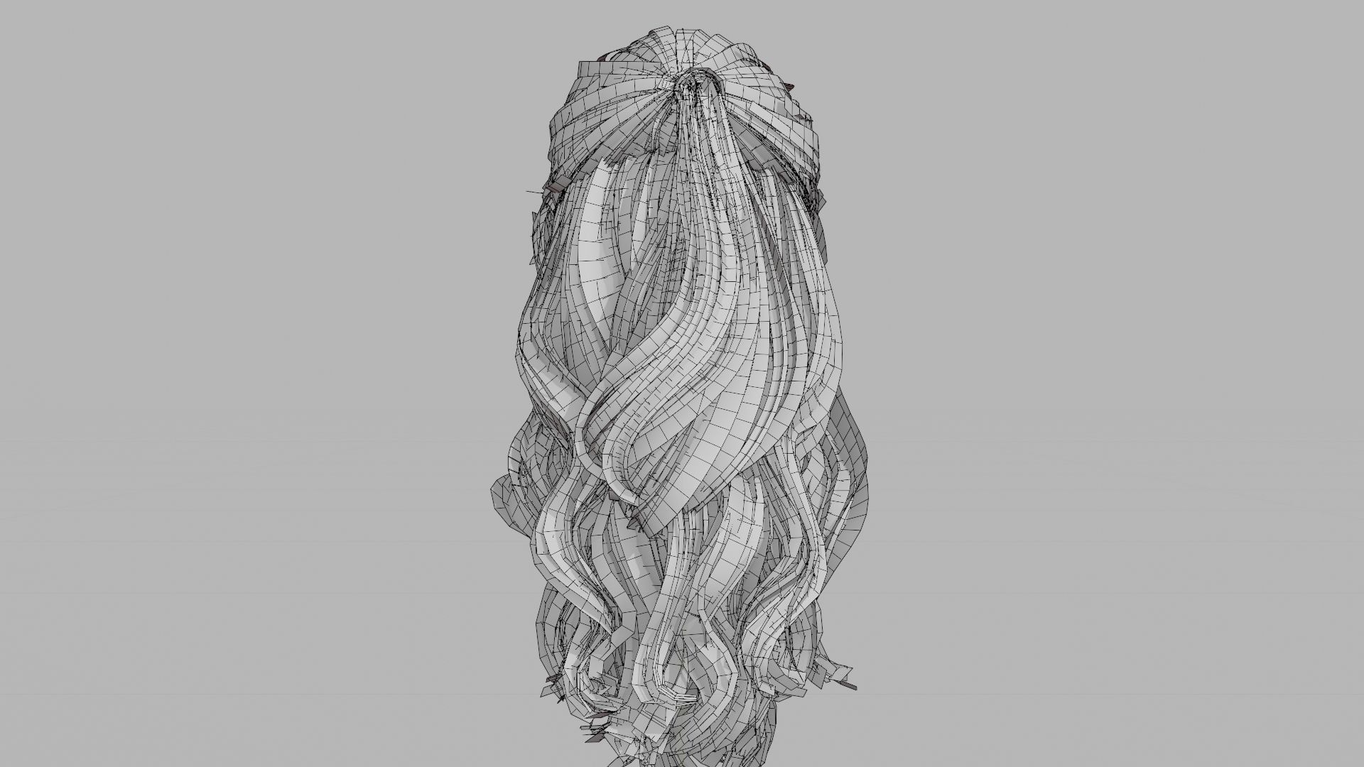 Realistic Female Hair 3D model_12