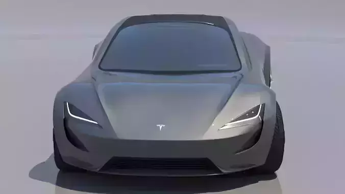 Tesla Roadster Gray Edition Low-poly 3D model
