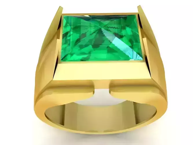 Square Cut Gemstone Statement Ring for Men 3370