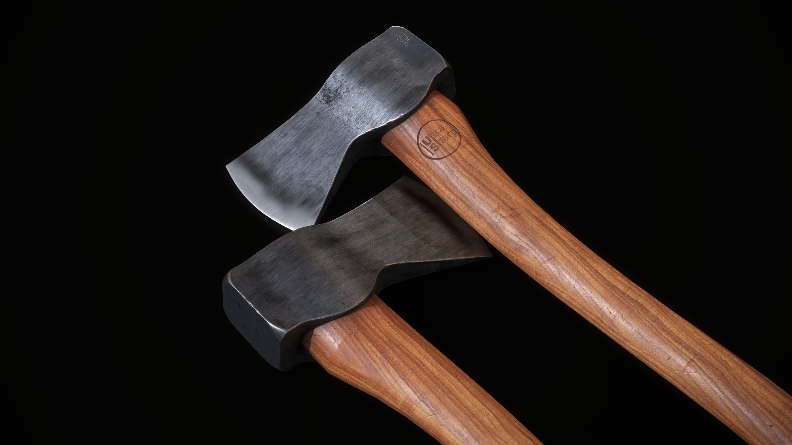 Axe Melee Weapon Low-poly 3D model_1