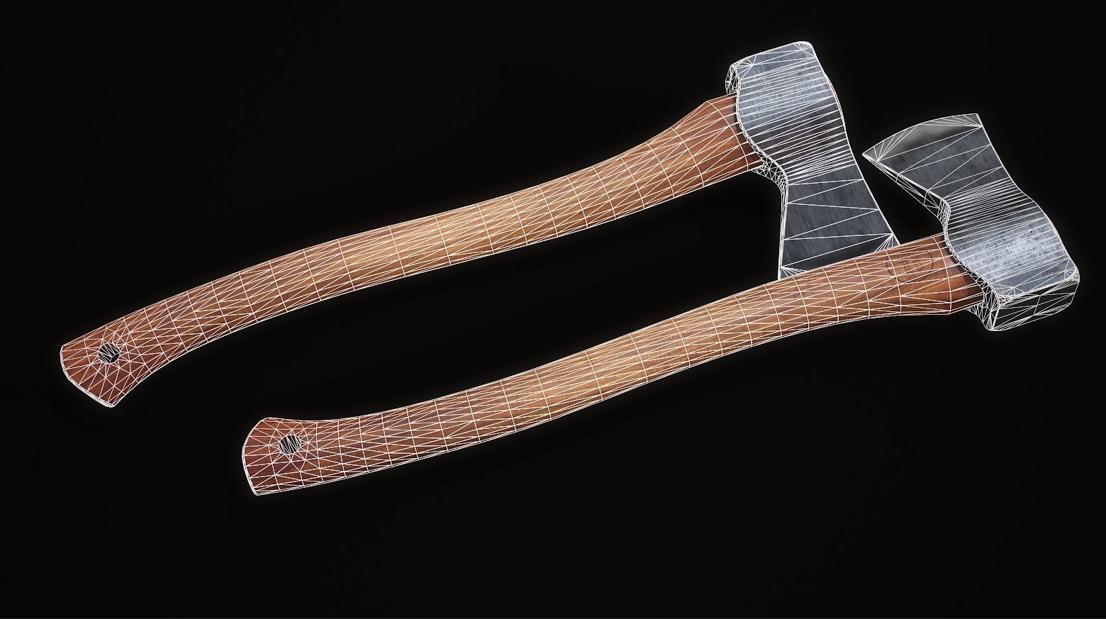 Axe Melee Weapon Low-poly 3D model_9