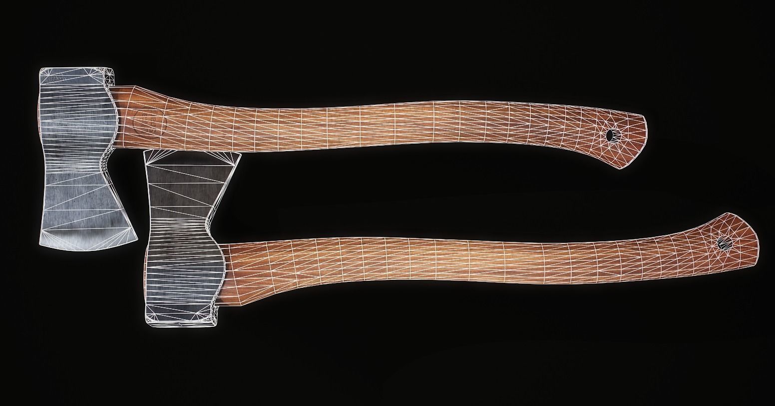 Axe Melee Weapon Low-poly 3D model_7