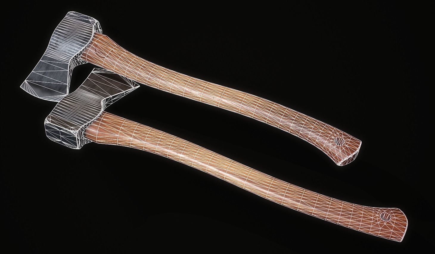 Axe Melee Weapon Low-poly 3D model_8