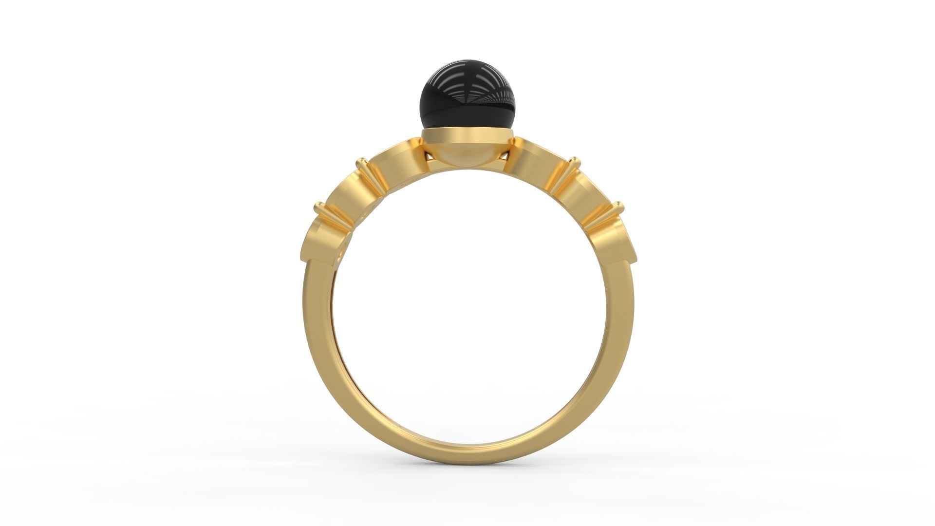 Minimalist Pearl Ring 270 3D print model_2