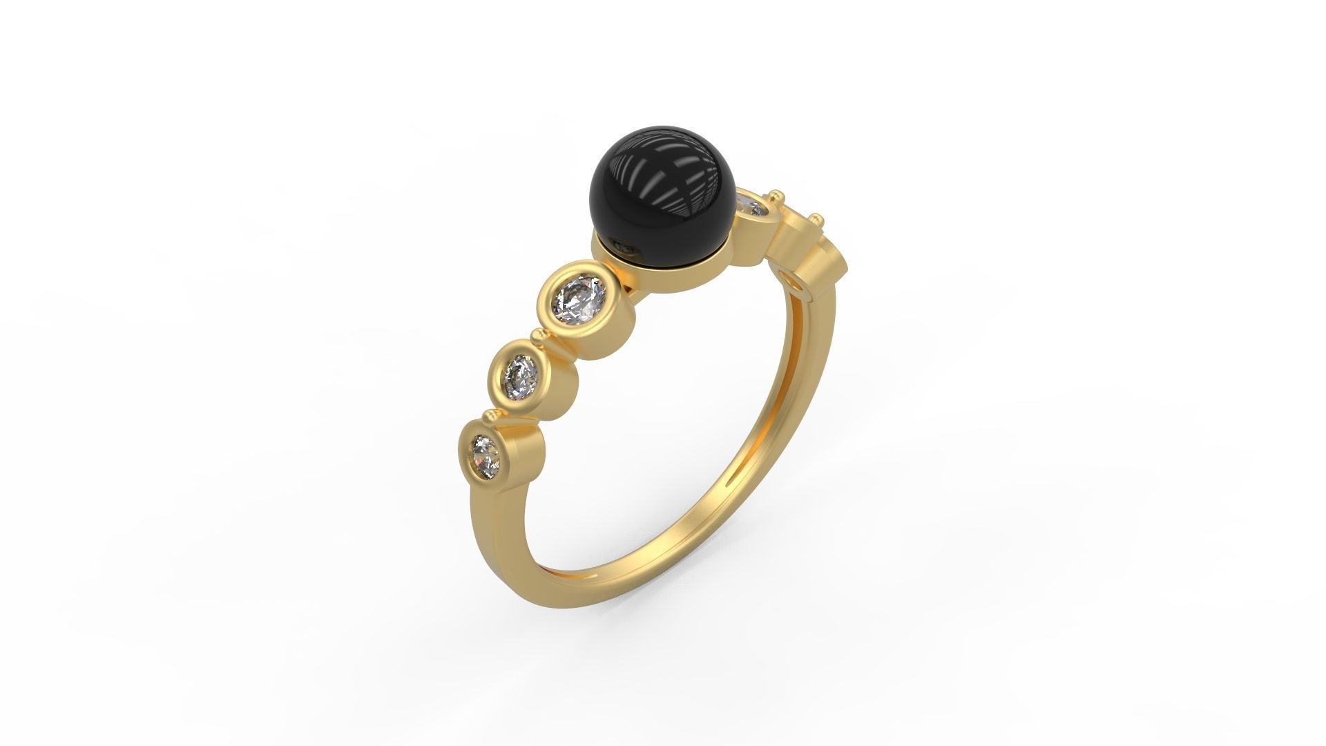 Minimalist Pearl Ring 270 3D print model_1