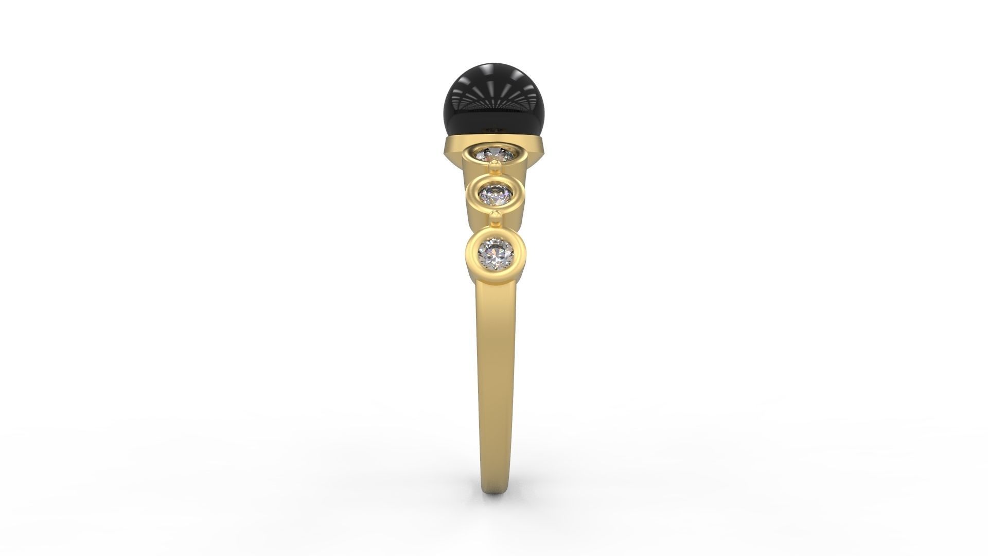 Minimalist Pearl Ring 270 3D print model_3