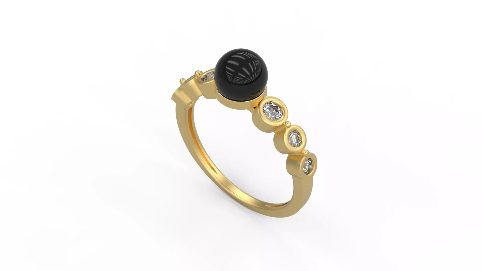 Minimalist Pearl Ring 270 3D print model_0
