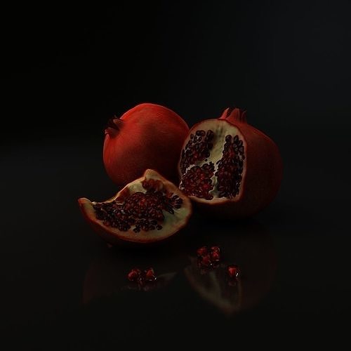 Pomegranate garnet 3D model 2