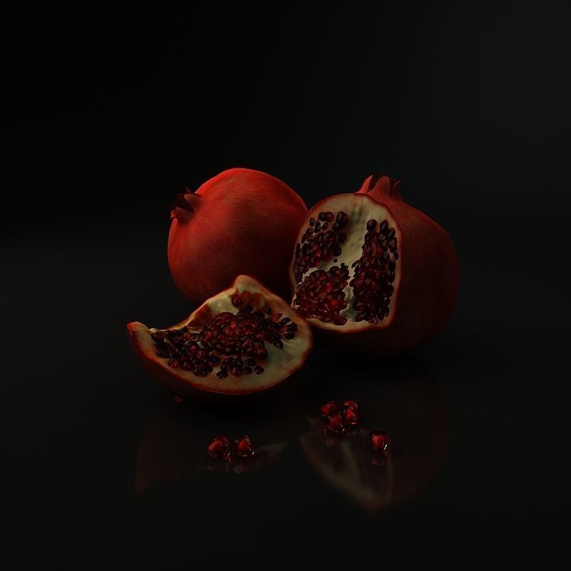 Pomegranate garnet 3D model_2