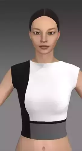 COLOR BLOCK BLOUSE BLACK WHITE AND GRAY