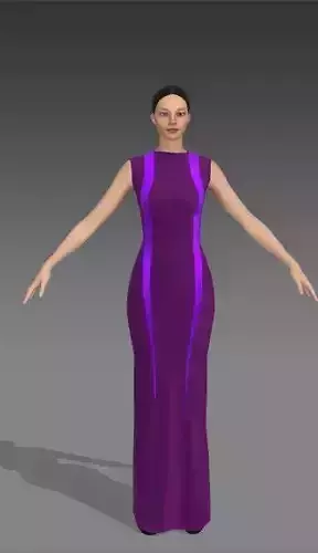 PURPLE DRESS STRAP DETAIL LOOK