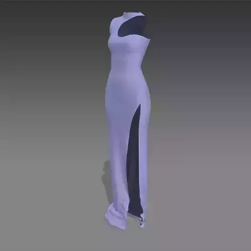 PURPLE DRESS LOOK MODERN SLIT