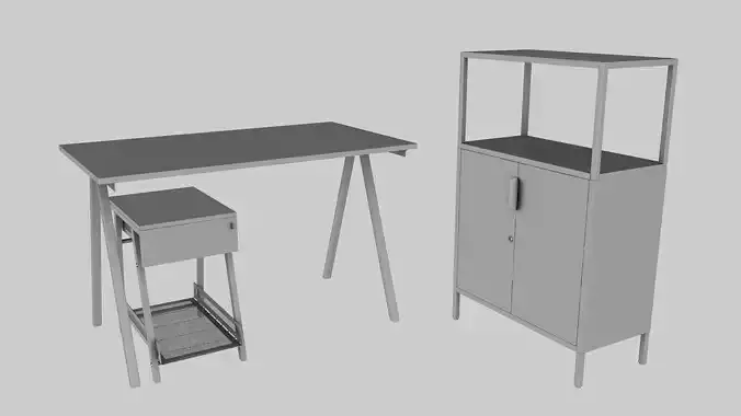 Furniture Set IKEA TROTTEN - Table Cabinet Drawer unit