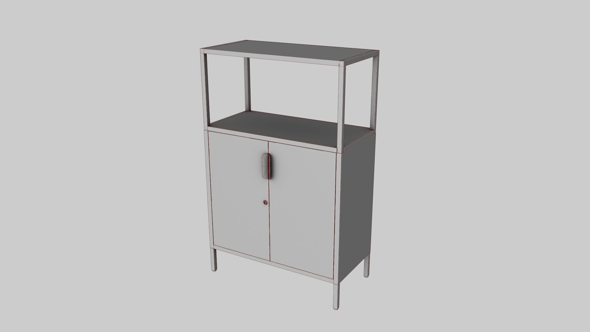 Furniture Set IKEA TROTTEN - Table Cabinet Drawer unit Low-poly 3D model_25