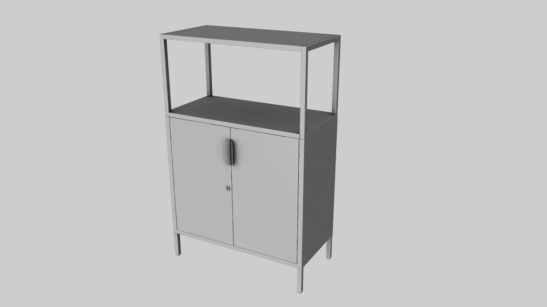 Furniture Set IKEA TROTTEN - Table Cabinet Drawer unit Low-poly 3D model_19