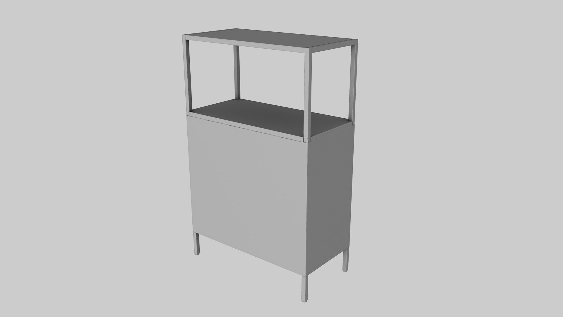 Furniture Set IKEA TROTTEN - Table Cabinet Drawer unit Low-poly 3D model_20