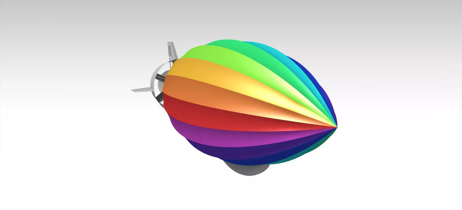 Modern Airship  Low-poly 3D model_0