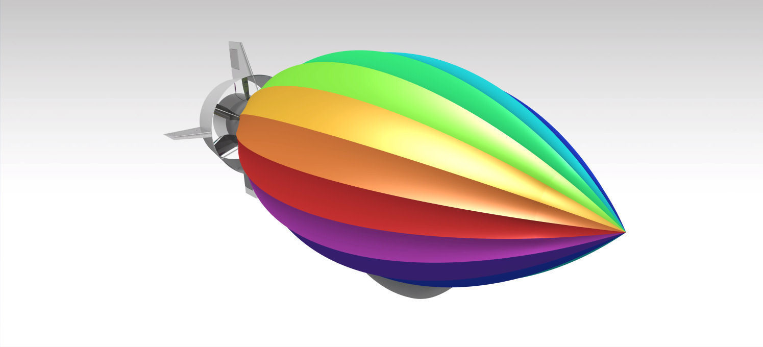 Modern Airship  Low-poly 3D model_4
