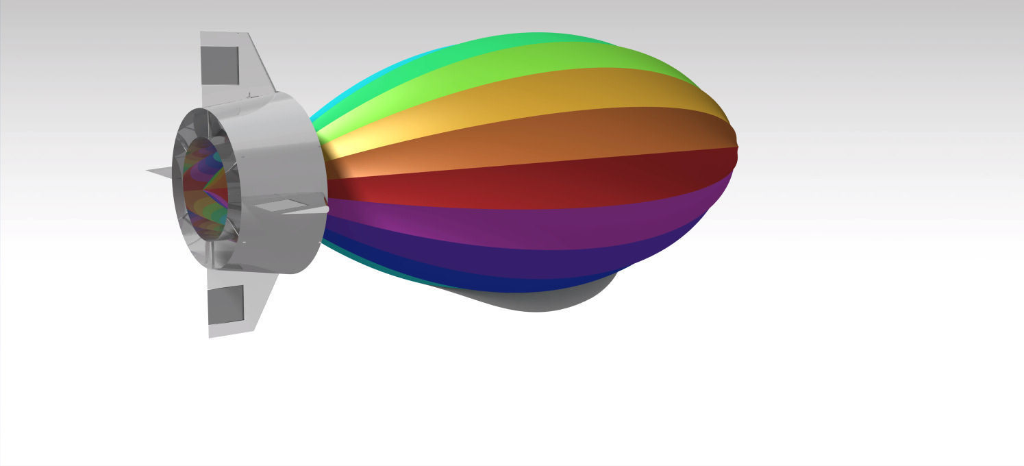 Modern Airship  Low-poly 3D model_3