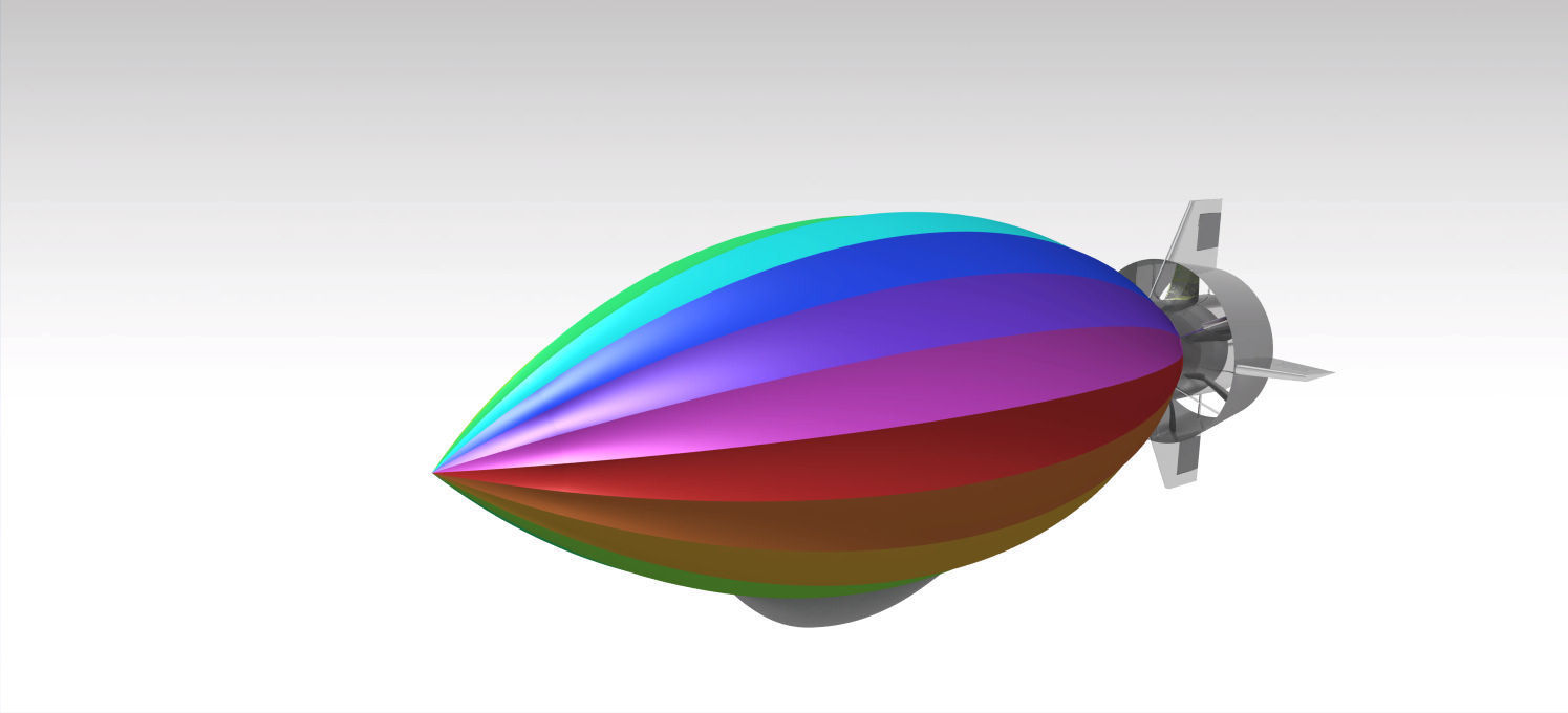 Modern Airship  Low-poly 3D model_2