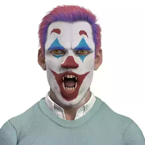 Scary Killer Clown Guy Low-poly 3D model