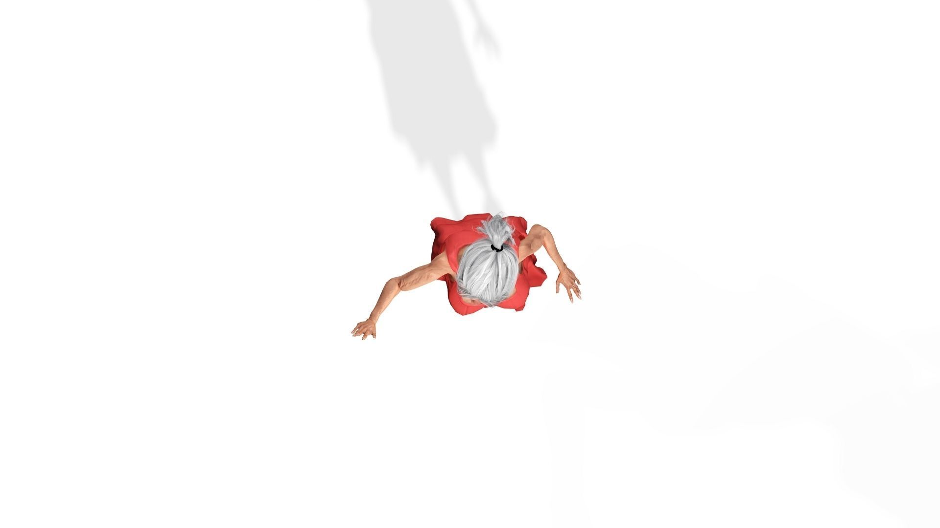 Fragile Old Woman Low-poly 3D model_6