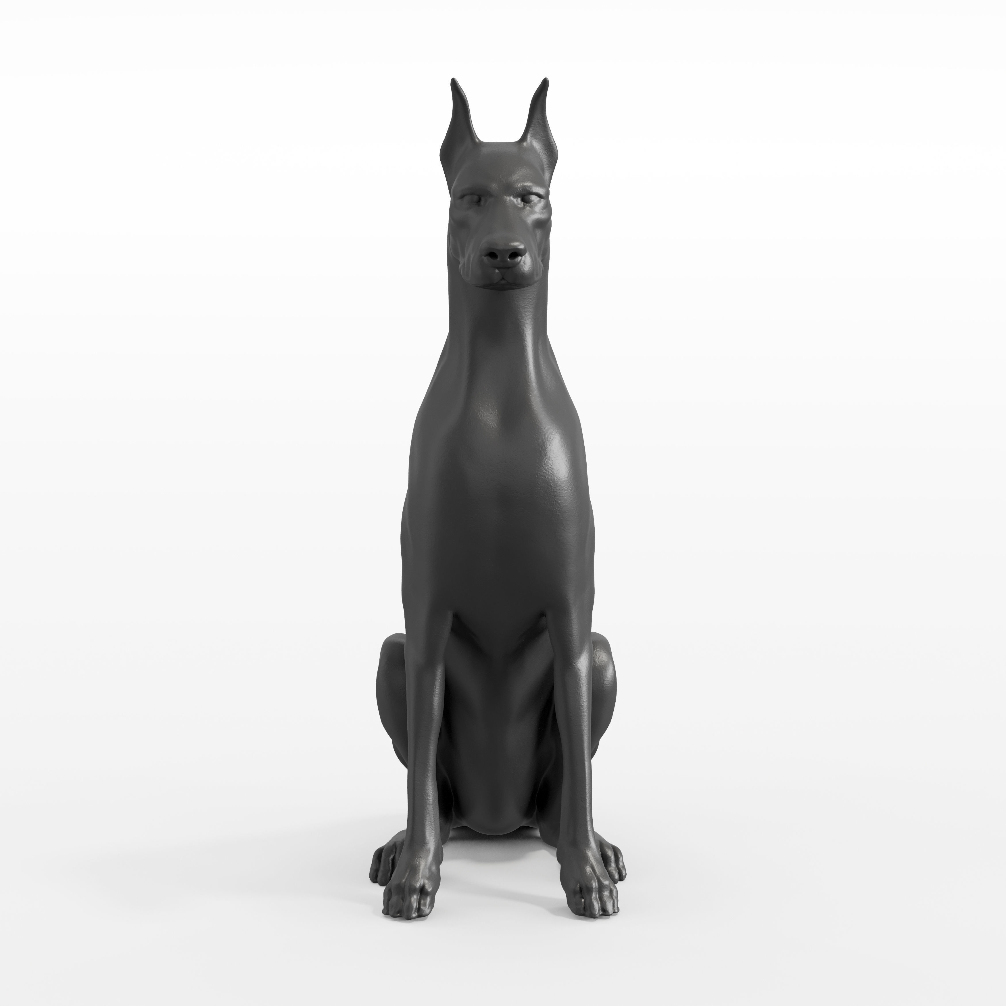 Dobermann statuette 3D model_2