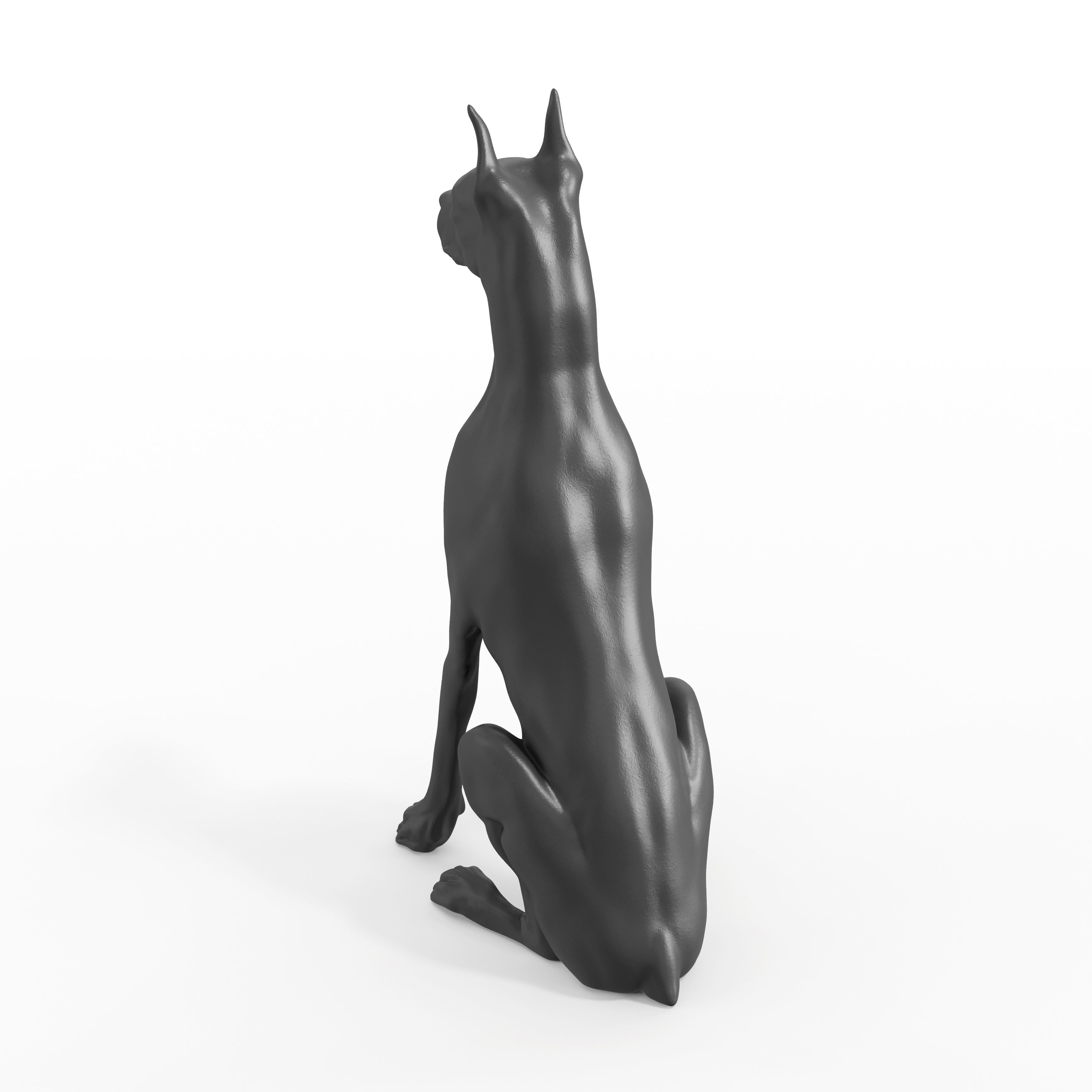 Dobermann statuette 3D model_4