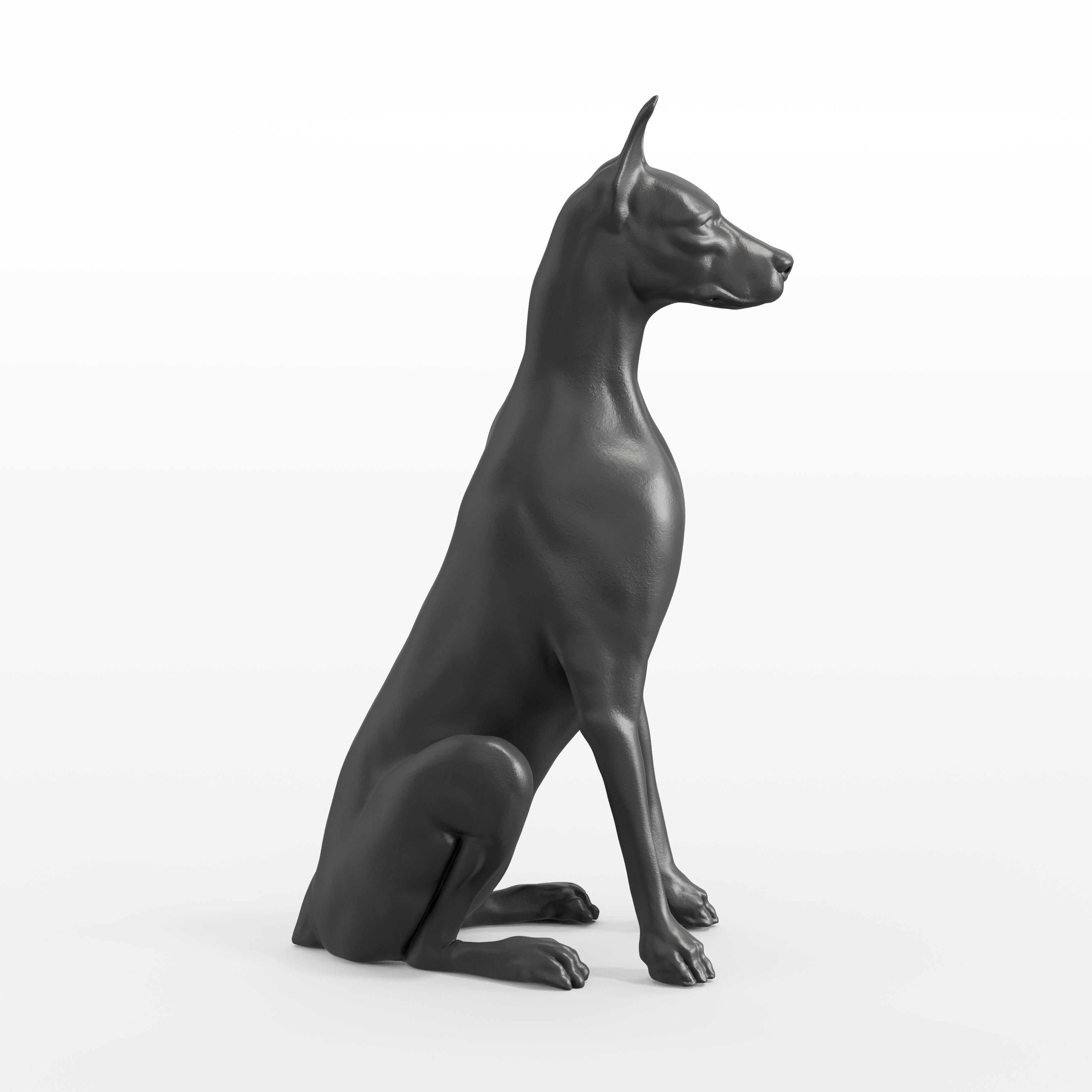Dobermann statuette 3D model_3
