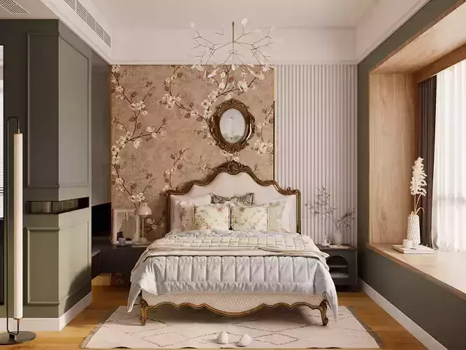 The bathroom and bedroom